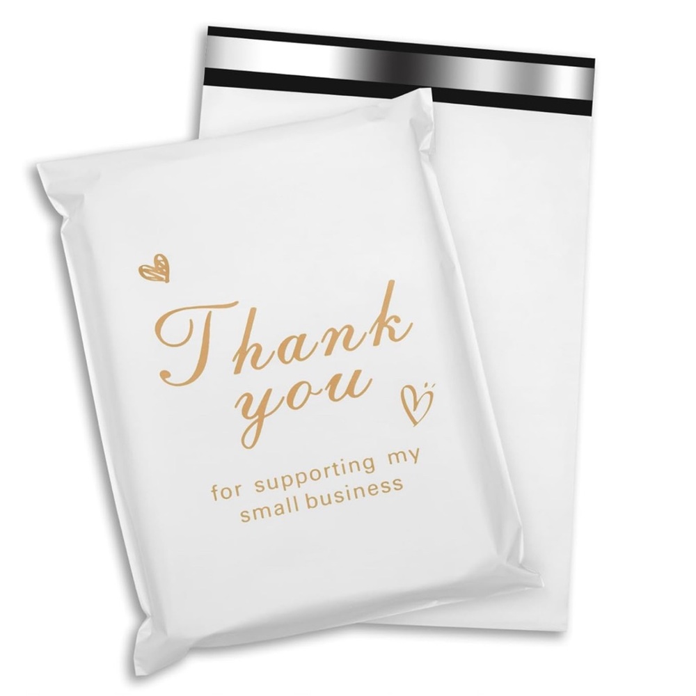 12 PCS - 19" x 14.5" Bright White Thank You Polymailers